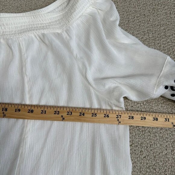 Torrid Blouse Gauze Floral Embroidered Off-Shoulder Size 4X Boho - Picture 7 of 10